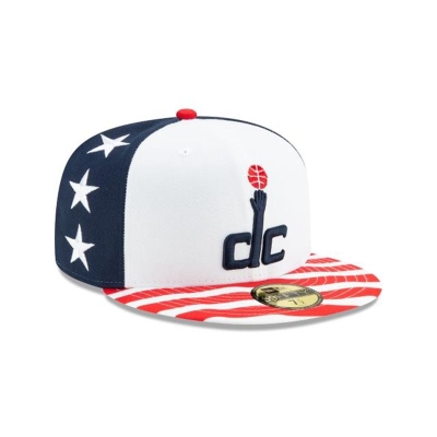Washington Wizards Gorra | New Era 2019 NBA Authentics City Series 59fifty Fitted Cap Mexico - Blancos